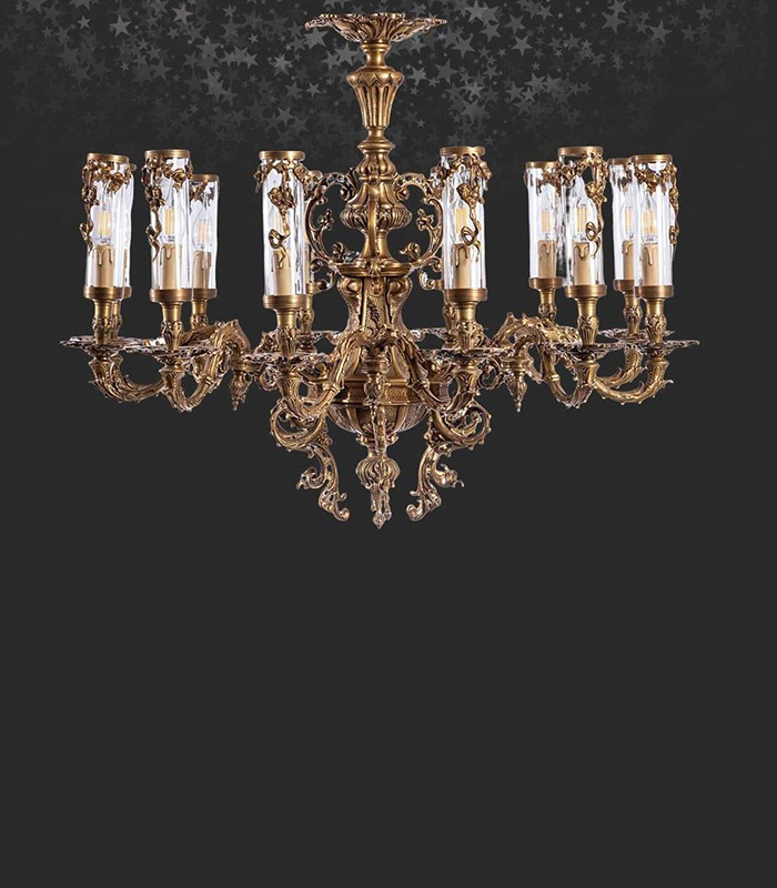 Copper chandelier