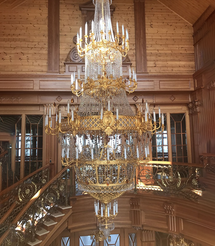 Copper chandelier