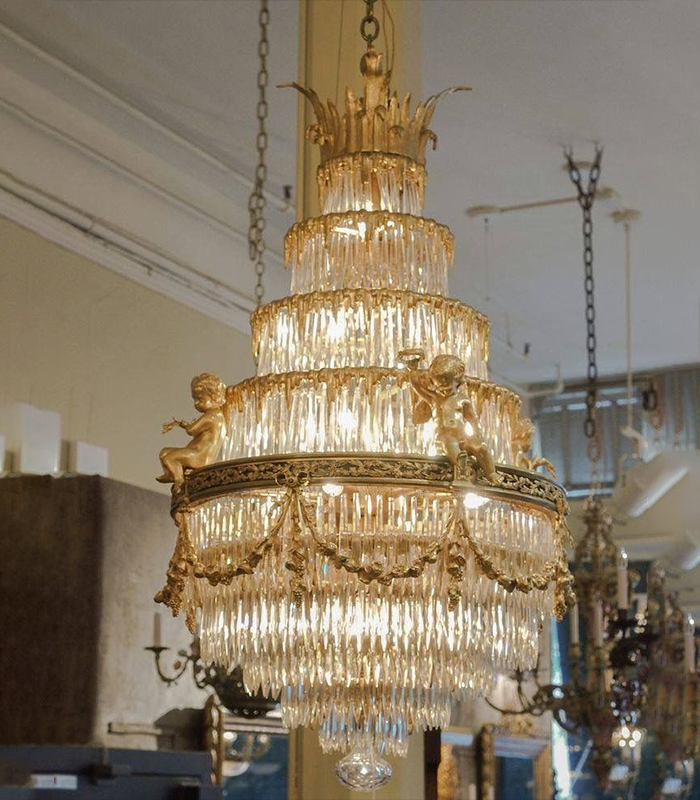 Copper chandelier