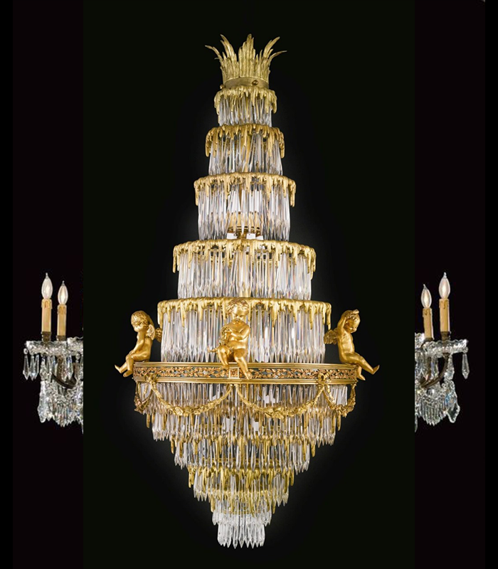 Copper chandelier