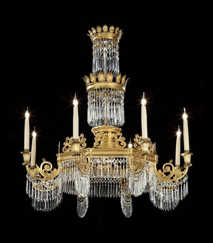 Copper chandelier