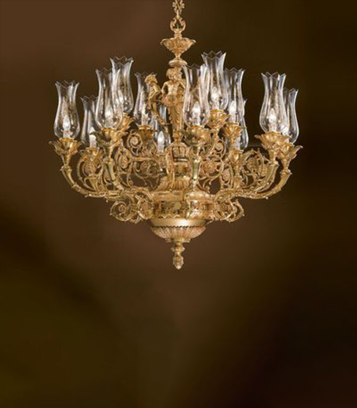 Copper chandelier