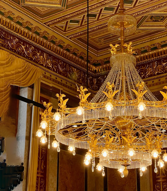 Copper chandelier