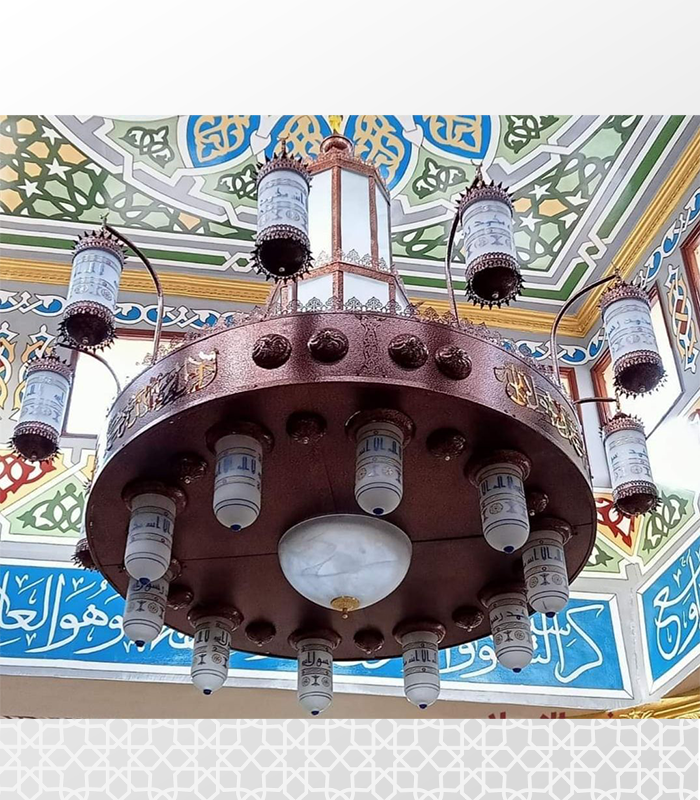 Copper chandelier