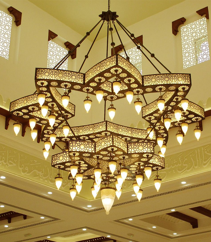 Copper chandelier