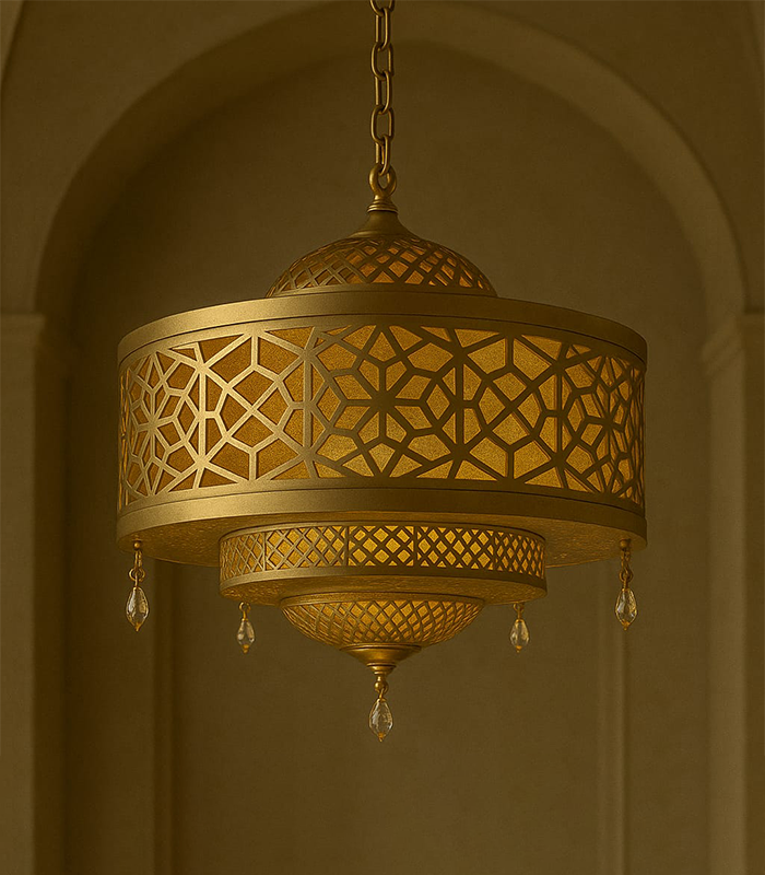 Copper chandelier
